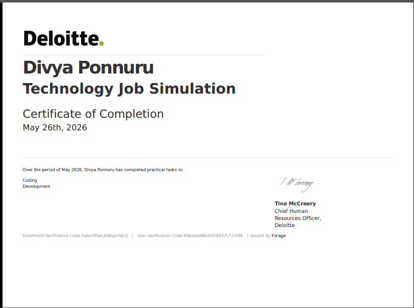Deloitte Certificate