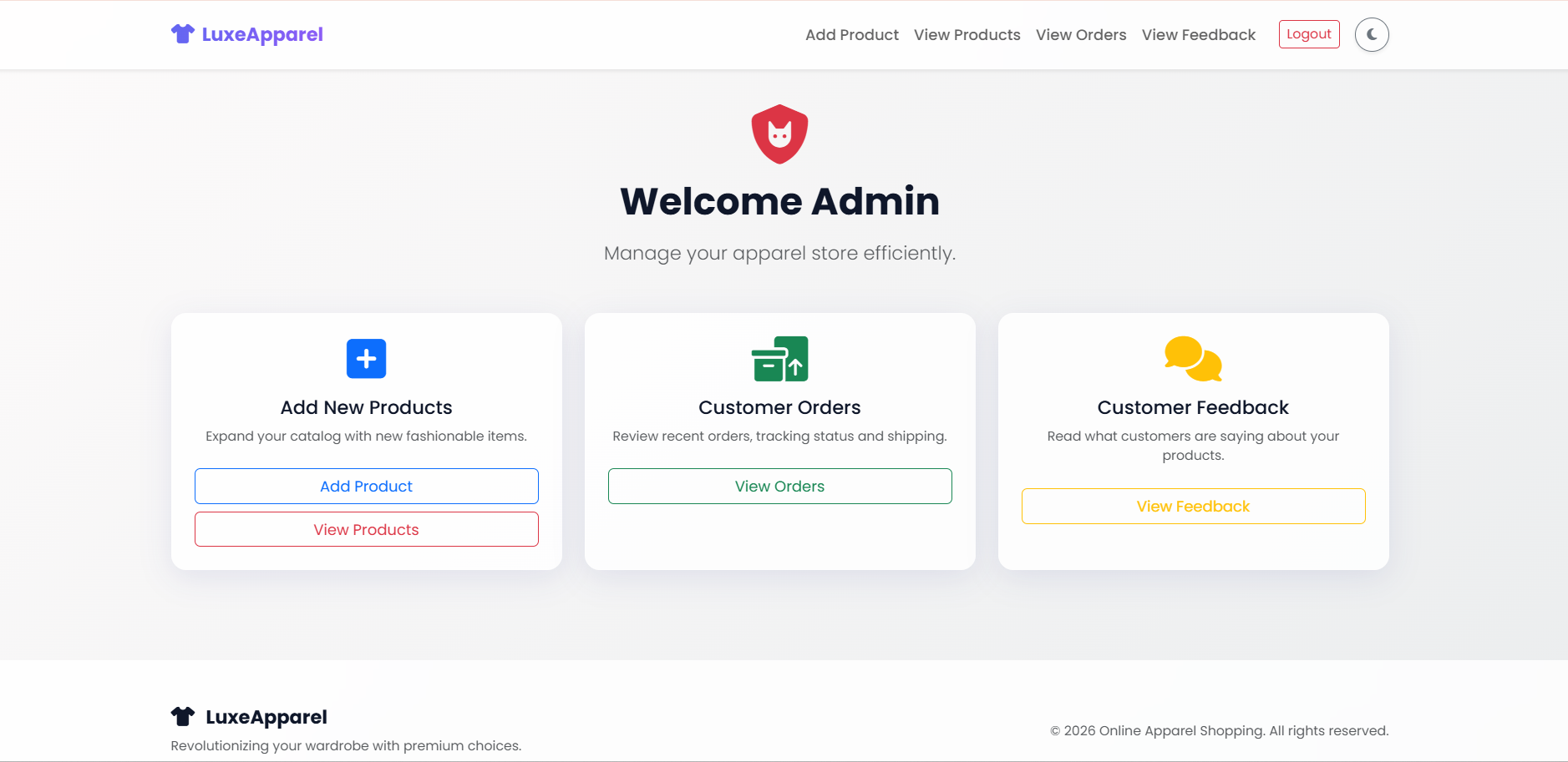 Admin Dashboard